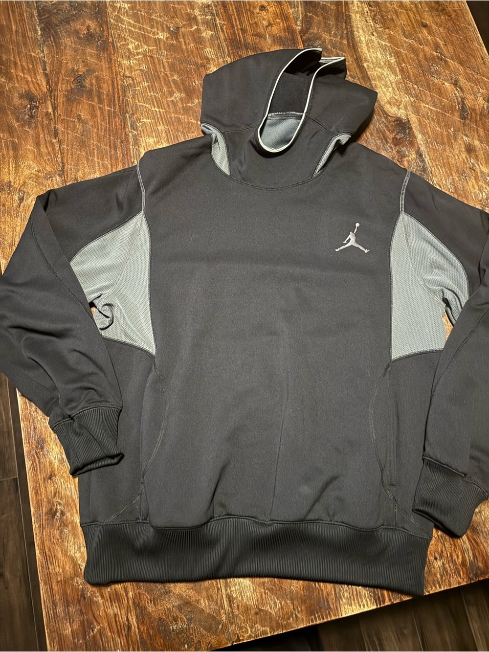 Nike Jordan Black and Gray Hooded Pullover | L |